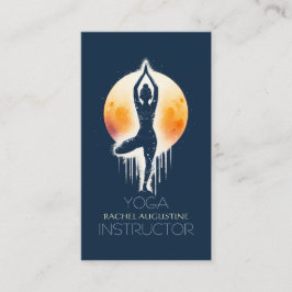 Yoga Meditation Instructor Tree Pose Vollmond Visitenkarte