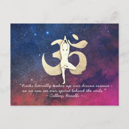 YOGA Meditation Instructor Zitat Tree Pose OM-Zeic Postkarte (Vorderseite)