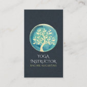 Yoga Meditation Instruktor Eleganter Aquamariner G Visitenkarte (Vorderseite)