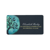 Yoga Meditation Instruktor Eleganter Aquarellbaum Adressaufkleber (Vorne)