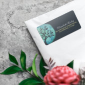 Yoga Meditation Instruktor Eleganter Aquarellbaum Adressaufkleber