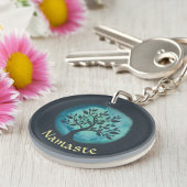 Yoga Meditation Instruktor Eleganter Aquarellbaum Schlüsselanhänger