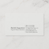 Yoga Meditation Instruktor ZEN Symbol Visitenkarte (Rückseite)