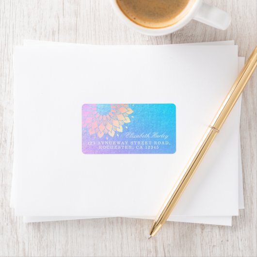 Yoga Meditation Instruktorin Rose Gold Foil Mandal Adressaufkleber (Insitu)