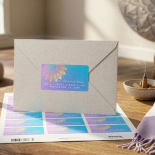 Yoga Meditation Instruktorin Rose Gold Foil Mandal Adressaufkleber