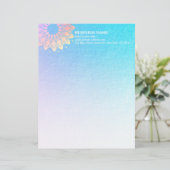 Yoga Meditation Instruktorin Rose Gold Foil Mandal Briefbogen (Stehend Vorderseite)