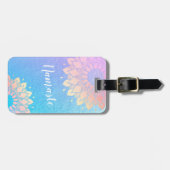 Yoga Meditation Instruktorin Rose Gold Foil Mandal Gepäckanhänger (Vorderseite horizontal)