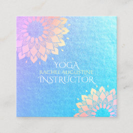 Yoga Meditation Instruktorin Rose Gold Foil Mandal Quadratische Visitenkarte