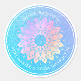 Yoga Meditation Instruktorin Rose Gold Foil Mandal Runder Aufkleber