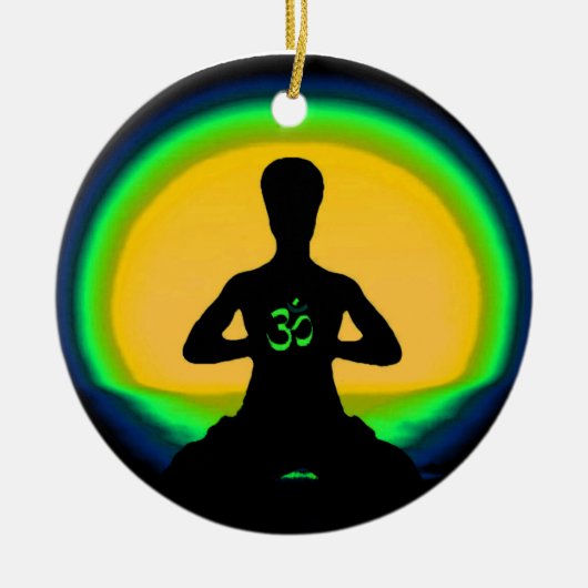 Yoga-Meditation Keramikornament (Vorne)