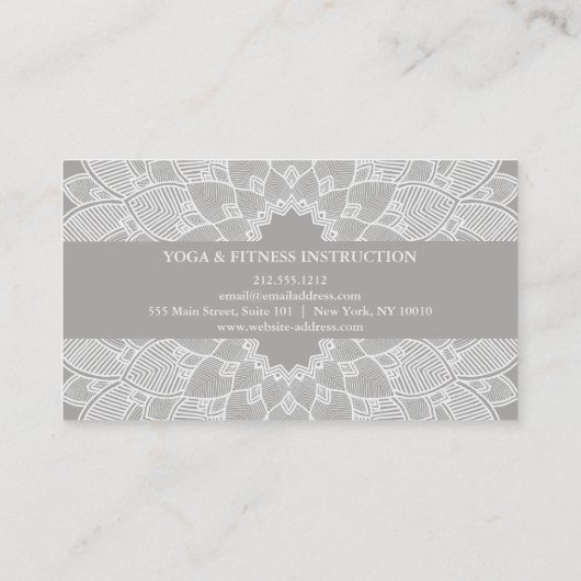 Yoga Meditation Lehrer Dozentin Mandala Aquamarin Visitenkarte (Rückseite)