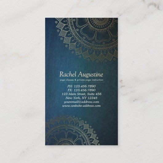Yoga Meditation Lehrer Gold Mandala Loyalitätspunc Treuekarte (Rückseite)