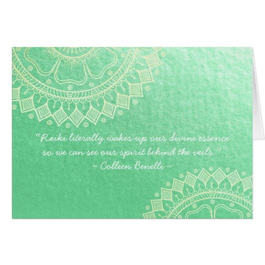 Yoga Meditation Lehrer Green Gold Mandala Quotes (Vorderseite (Horizontal))