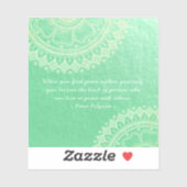 Yoga Meditation Lehrer Green Gold Mandala Quotes Aufkleber (Blatt)