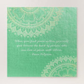 Yoga Meditation Lehrer Green Gold Mandala Quotes Puzzle (Vertikal)