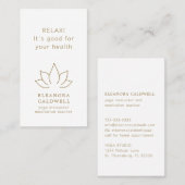 Yoga Meditation Lehrer Lotus Logo Gold auf Weiß Visitenkarte (Vorne/Hinten)