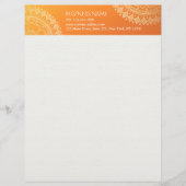 Yoga Meditation Lehrer Moderne Orange Gold Mandala Briefbogen (Vorderseite)
