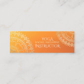 Yoga Meditation Lehrer Moderne Orange Gold Mandala Mini Visitenkarte (Vorderseite)