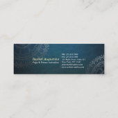 Yoga Meditation Lehrer Moderne Orange Gold Mandala Mini Visitenkarte (Rückseite)