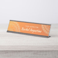 Yoga Meditation Lehrer Moderne Orange Gold Mandala