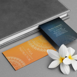 Yoga Meditation Lehrer Moderne Orange Gold Mandala Visitenkarte