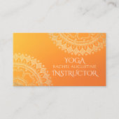 Yoga Meditation Lehrer Moderne Orange Gold Mandala Visitenkarte (Vorderseite)