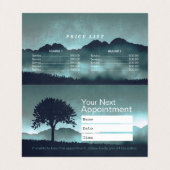 Yoga Meditation Lehrer Moon Salutation Price List Visitenkarten (Innenseite Aufgefaltet)