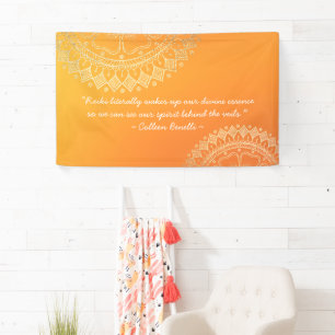 Yoga Meditation Lehrer Orange Gold Mandala Quotes Banner