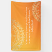 Yoga Meditation Lehrer Orange Gold Mandala Quotes Banner (Vertikal)