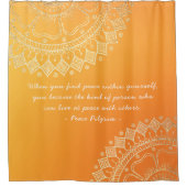 Yoga Meditation Lehrer Orange Gold Mandala Quotes Duschvorhang (Vorderseite)