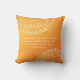Yoga Meditation Lehrer Orange Gold Mandala Quotes Kissen