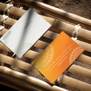 Yoga Meditation Lehrer Orange Gold Mandala Quotes Postkarte