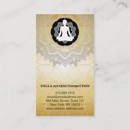 Yoga Meditation Lehrerin Lehrerin Lotus Mandala Visitenkarte (Rückseite)