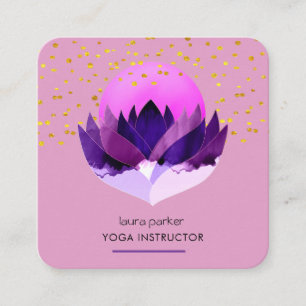Yoga Meditation Lila Lotus Blume Massage Quadratische Visitenkarte