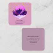 Yoga Meditation Lila Lotus Blume Massage Quadratische Visitenkarte (Vorne/Hinten)