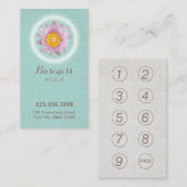 Yoga & Meditation Lotus Blume Mini Linen Loyalität Treuekarte (Vorne/Hinten)