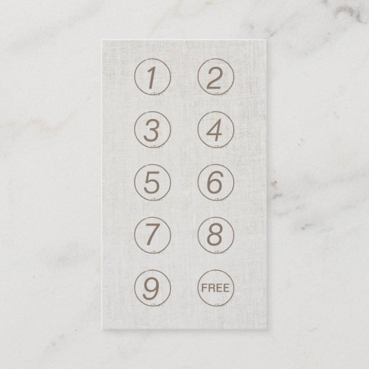 Yoga & Meditation Lotus Blume Mini Linen Loyalität Treuekarte (Rückseite)