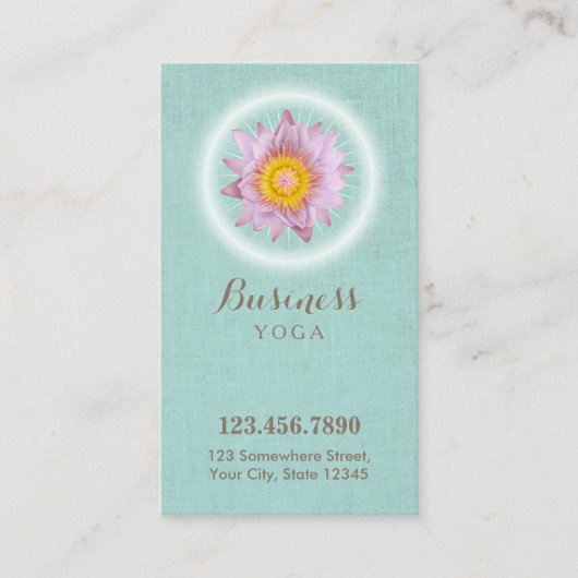 Yoga & Meditation Lotus Blume Mini Linen Loyalität Treuekarte (Vorderseite)