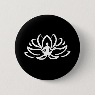 Yoga Meditation Lotus Button