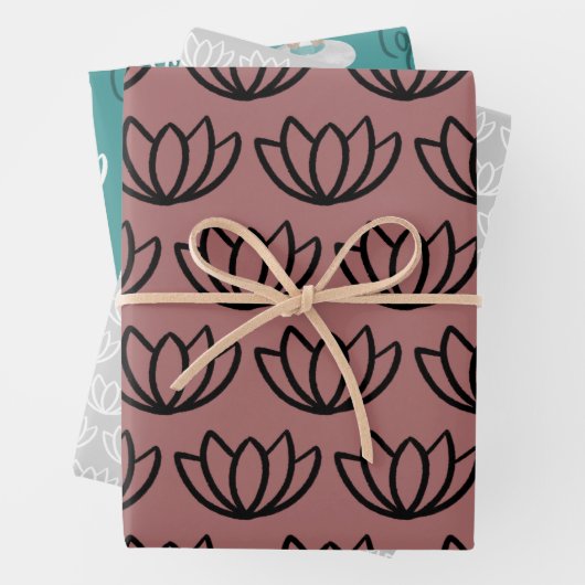 Yoga & Meditation Lotus Patterns Geschenkpapier Set (Beispiel)