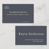 Yoga Meditation Minimalistisch Indigo Elfenbein Visitenkarte (Vorne/Hinten)