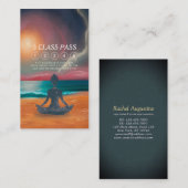 Yoga Meditation Moon Sky Ocean Beach 5 Class Pass Treuekarte (Vorne/Hinten)