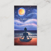 Yoga Meditation Moon Sky Ocean Beach 5 Class Pass Treuekarte (Vorderseite)