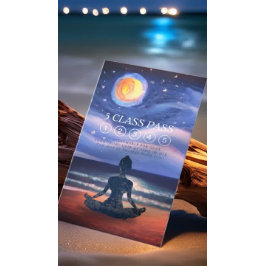 Yoga Meditation Moon Sky Ocean Beach 5 Class Pass Treuekarte