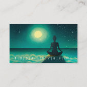 Yoga Meditation Pose auf Rock Full Moon Stars Nigh Treuekarte (Vorderseite)