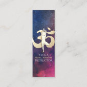 Yoga Meditation Pose Gold OM Symbol Galaxy Nebel Mini Visitenkarte (Vorderseite)