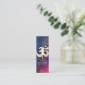 Yoga Meditation Pose Gold OM Symbol Galaxy Nebel Mini Visitenkarte (Stehend Vorderseite)