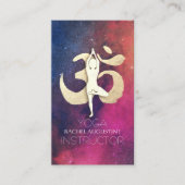 Yoga Meditation Pose Gold OM Symbol Galaxy Nebel Visitenkarte (Vorderseite)