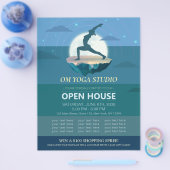 Yoga Meditation Pose Moon Flying Island Open House Flyer (Einzeln)