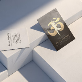 Yoga Meditation Pose OM Symbol Modernes Schwarz &  Visitenkarte